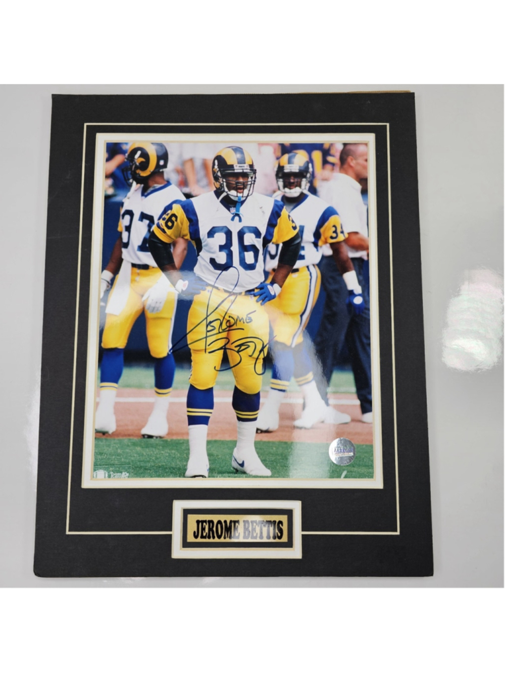 Jerome Bettis Signed Autographed Rams Photo Matted NFL Football - PASTIME